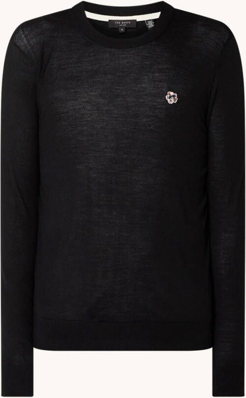 Ted Baker Cardiff fijngebreide pullover van wol met borduring