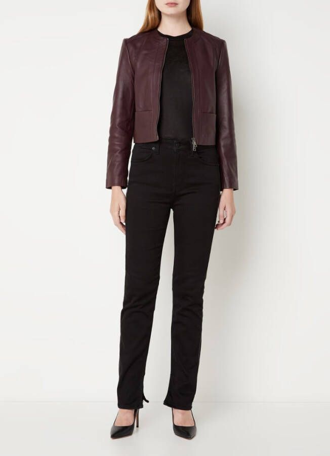 Ted Baker Clarya bikerjack van schapenleer met steekzakken