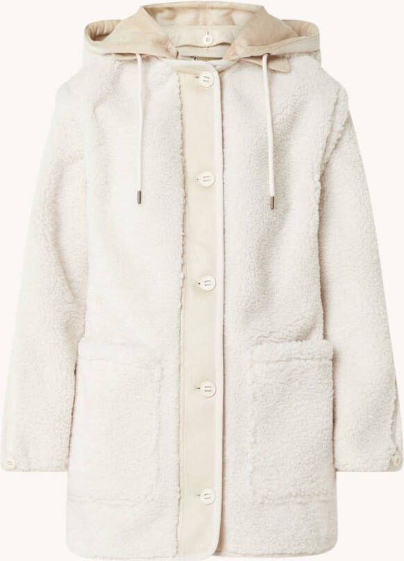 Ted Baker Livvio jas van imitatievacht met opgestikte zakken en capuchon