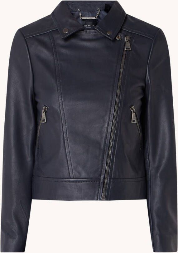 Ted Baker Ellaar bikerjack van schapenleer met ritszakken