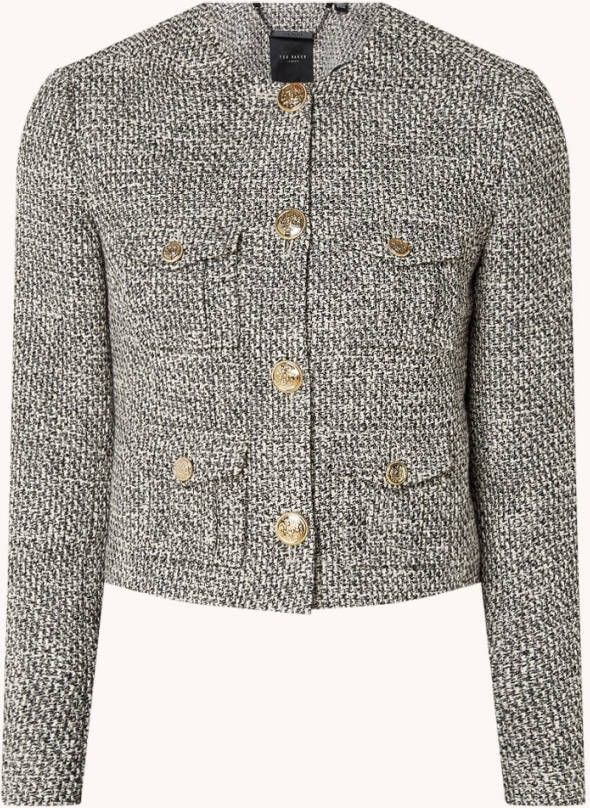 Ted Baker Faraaz cropped jack van boucl&#xE9, met klepzakken