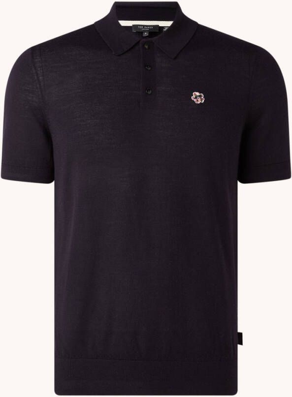 Ted Baker Haworth regular fit fijngebreide polo van wol