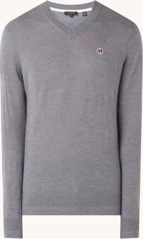 Ted Baker Kenton fijngebreide pullover van wol met borduring