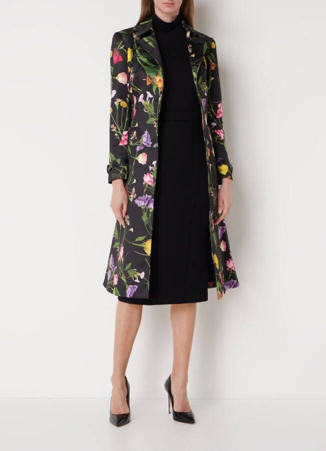 Ted Baker Moiraa trenchcoat van satijn met bloemenprint