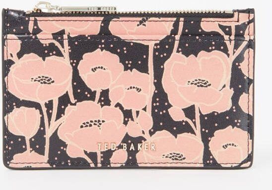 Ted Baker Poppsi pasjeshouder van leer met bloemenprint
