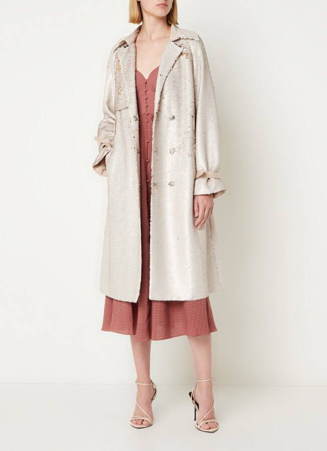 Ted Baker Stariz trenchcoat met pailetten en ceintuur
