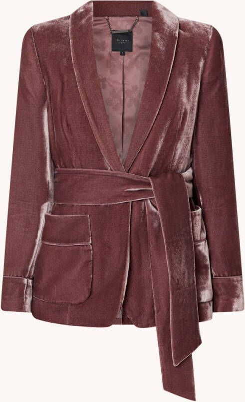 Ted Baker Tansya blazer van fluweel met strikceintuur