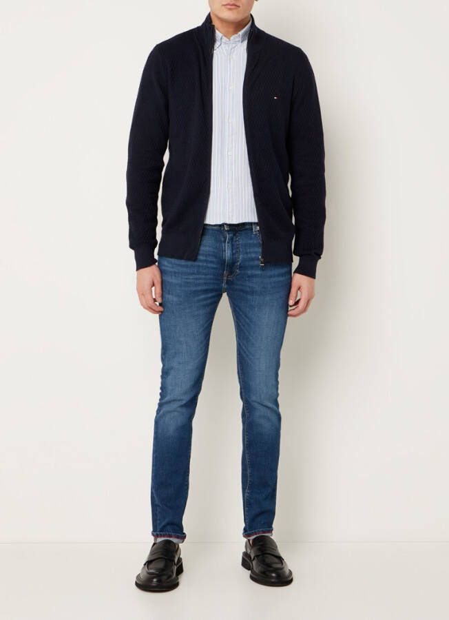 Tommy Hilfiger Gestructureerde trui met rits en opstaande kraag