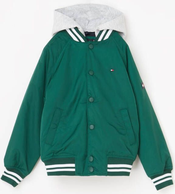 Tommy Hilfiger Gewatteerde bomberjack met afneembare capuchon en steekzakken