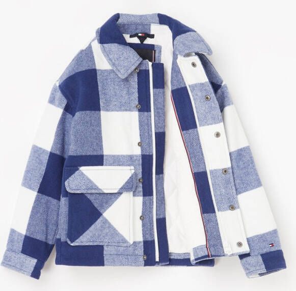 Tommy Hilfiger Overshirt in wolblend met ruitprint