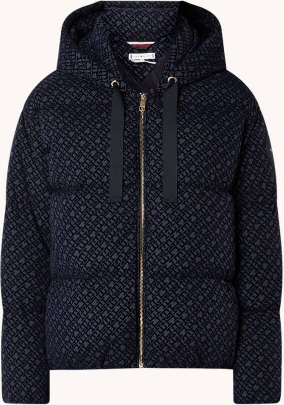 Tommy Hilfiger Puffer jas met flock logoprint en donsvulling