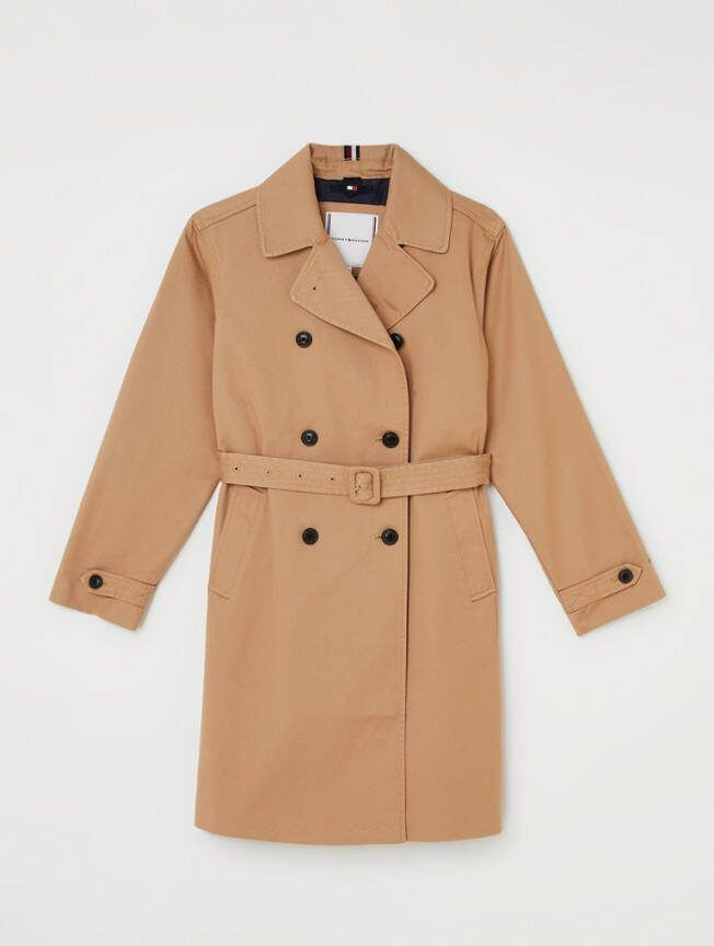 Tommy Hilfiger Trenchcoat met ceintuur en dubbele knopenrij