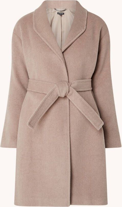 Whistles Clara mantel in wolblend met strikceintuur