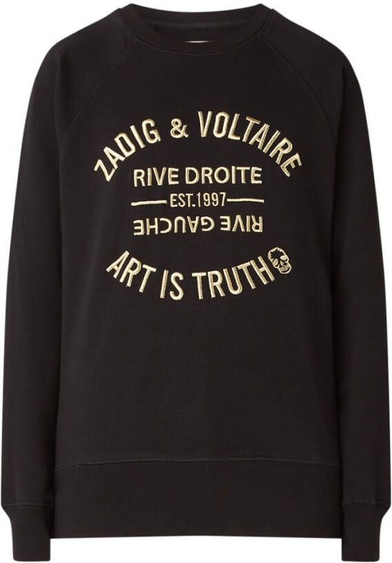Zadig&Voltaire Blason sweater met metallic logoborduring
