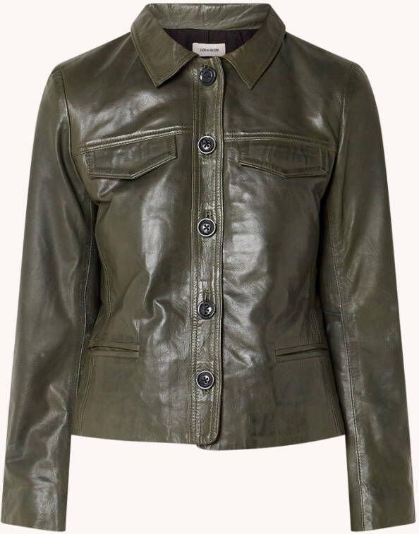 Zadig&Voltaire Liam kort jack van lamsleer met kraag