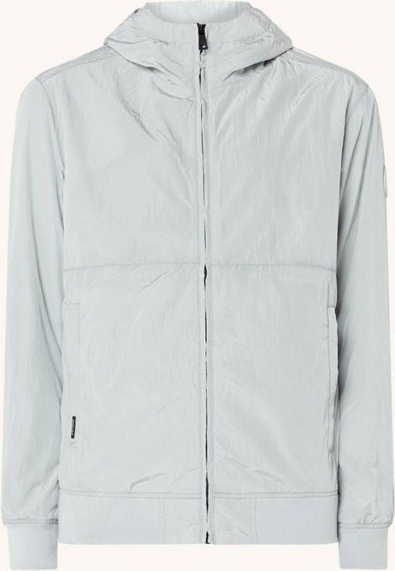 Airforce Waxed Crincle jack met capuchon en logo