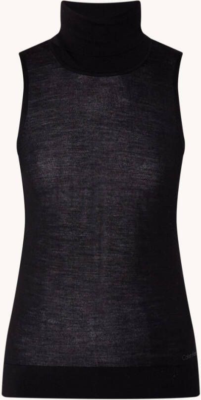 Calvin Klein Fijngebreide tanktop van wol met col