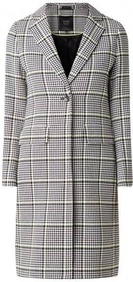 Claudia Sträter Mantel met pied-de-poule dessin en sierzakken