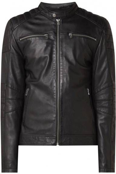 Goosecraft Jacket965 Bikerjack van schapenleer met doorgestikte details Goosecraft Jacket965 Bikerjack van schapenleer met doorgestikte details