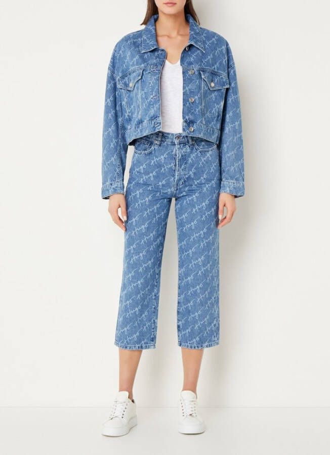 Hugo Boss Galentina cropped spijkerjack met logodessin