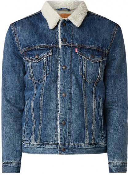 Levi's Type 3 Denim truckersjack met borgvoering in palmer Levi's Type 3 Denim truckersjack met borgvoering in palmer