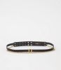 Maje Double chain and leather belt , Zwart, Dames online kopen