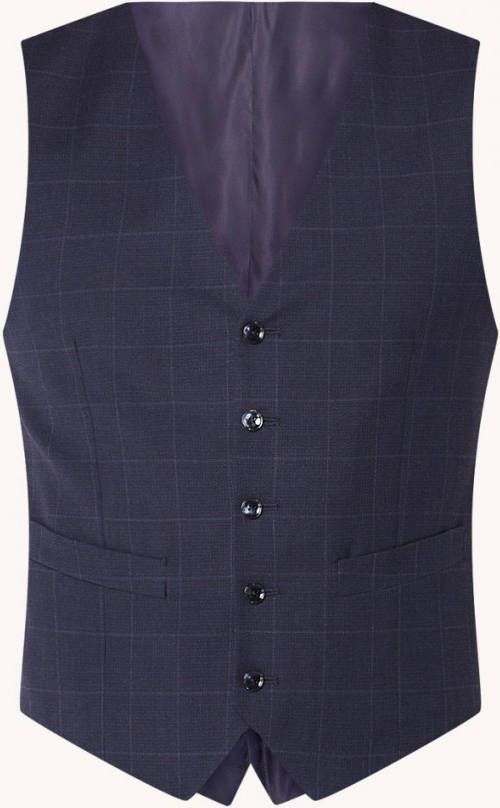 Mango Brasilia slim fit gilet met ruitdessin en steekzakken