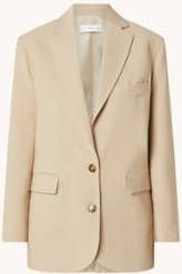 Mango oversized blazer met schoudervulling beige