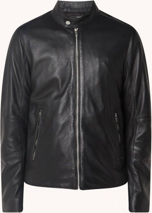 Mango Cuir2 bikerjack van schapenleer met ritszakken