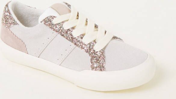 Mango Iria sneaker van suè, de met glitter details