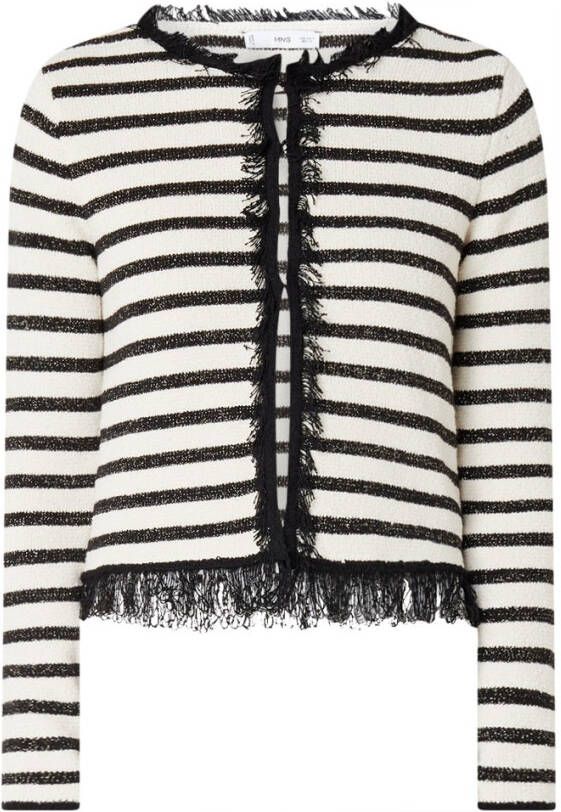 Mango Popeye fijngebreid vest met streeppatroon en glitterdetails