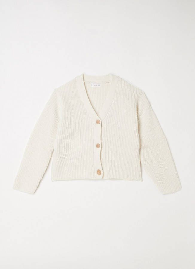 Mango Souffle3 fijngebreid vest met V hals