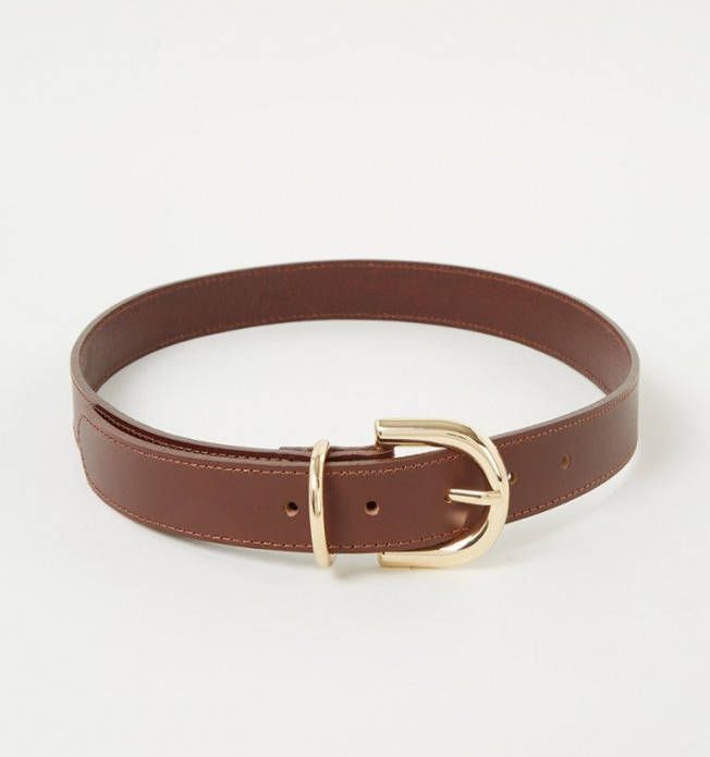 Mango Top tailleriem van leer