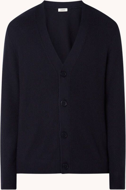 sandro Fijngebreid vest in wolblend met V hals