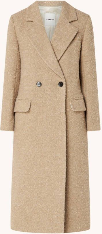 sandro Mantel in alpaca wolblend met structuur