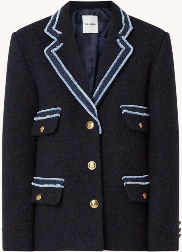 sandro Noella blazer van tweed met sierknopen