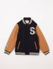 Scotch & Soda Baseball jacket in wolblend met mouwen van koeienleer online kopen