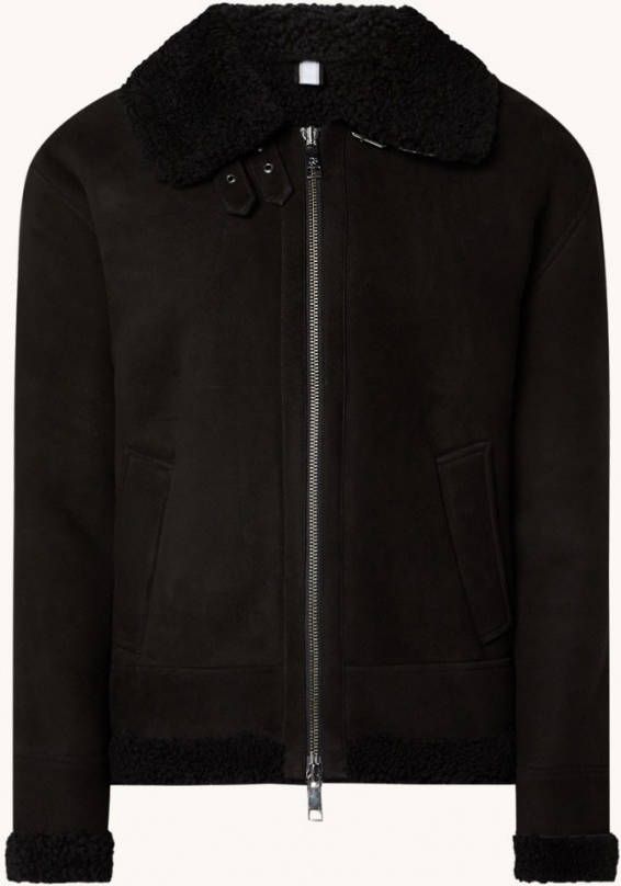 Ted Baker Shearling lammy coat van schapenleer met steekzakken