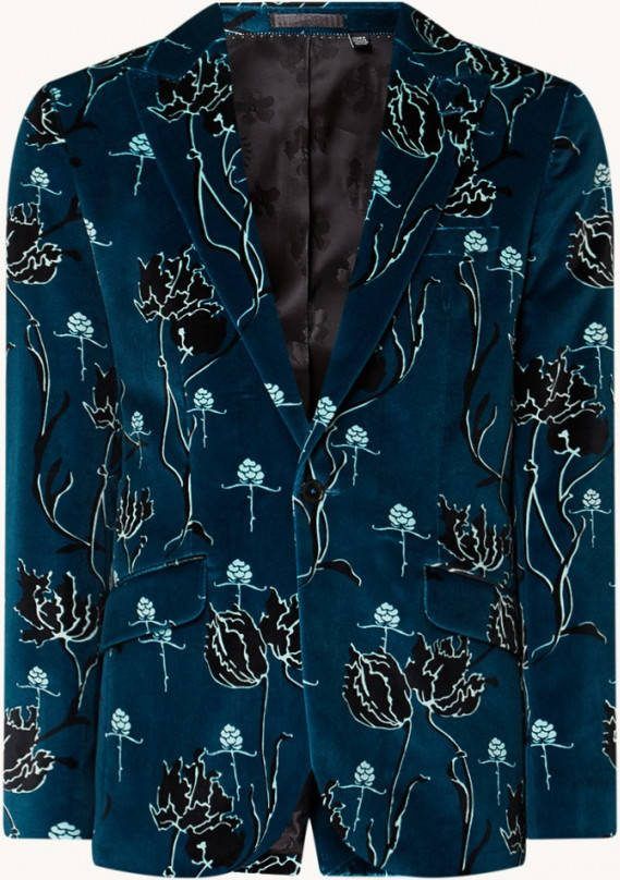 Ted Baker Yeaton slim fit blazer van fluweel met bloemen dessin