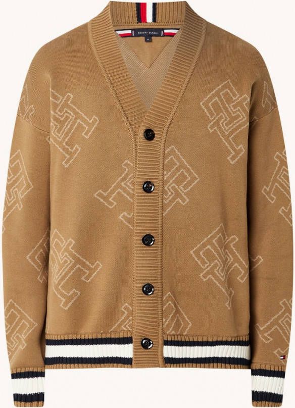 Tommy Hilfiger TH Monogram fijngebreid vest met V hals