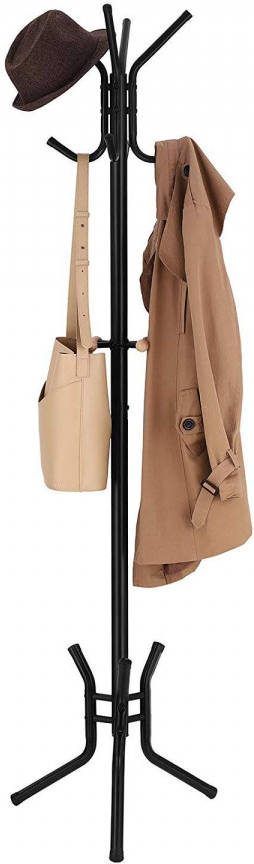 Acaza Staande Kapstok Moderne Look 12 Haken 49x176x49 Cm Zwart