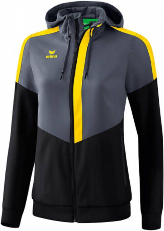 Erima Sportjack Squad Tracktop Dames Polyester Grijs/geel Mt 40