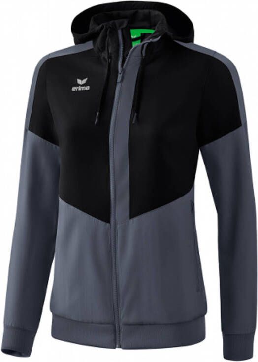 Erima Sportjack Squad Tracktop Dames Polyester Zwart/grijs Mt 40