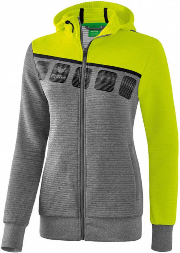 Erima Trainingsjack 5 c Dames Polyester Grijs/geel