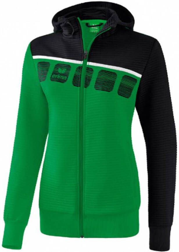 Erima Trainingsjack 5 c Dames Polyester Groen/zwart