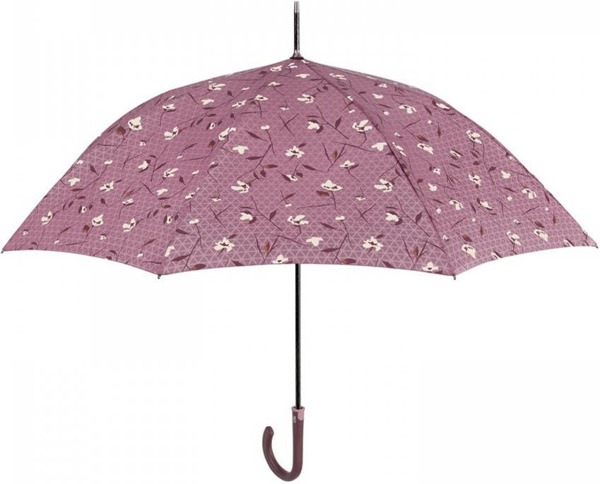 Merkloos Perletti Paraplu Bloemen Dames 112 Cm Microvezel Roze online kopen