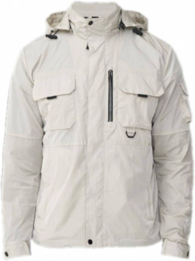 Tenson zomerjas beige normale fit effen rits + knoop