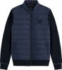 Scotch & Soda Blauwe Gewatteerde Jas Padded Jacket With Knitted Sleeve And Back Panel online kopen