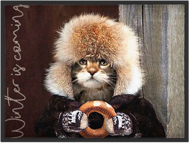 bpc living bonprix collection Deurmat met kat, bruin, hoofdmateriaal: 100% polyamide