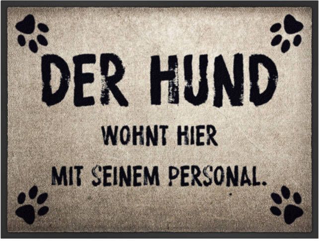 Deurmat met statement, bruin, hoofdmateriaal: 100% polyamide